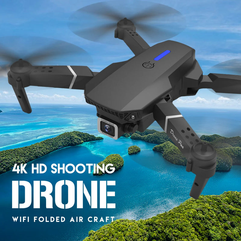 Novo E88 drone Profissional WIFI FPV Angulo grande HD 4K 1080P Altura da câmera segura quadcóptero dobrável